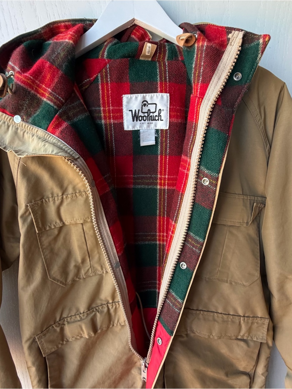 Woolrich Mens Jacket Large Mountain Parka Wool Lined Chore Coat USA Vintage